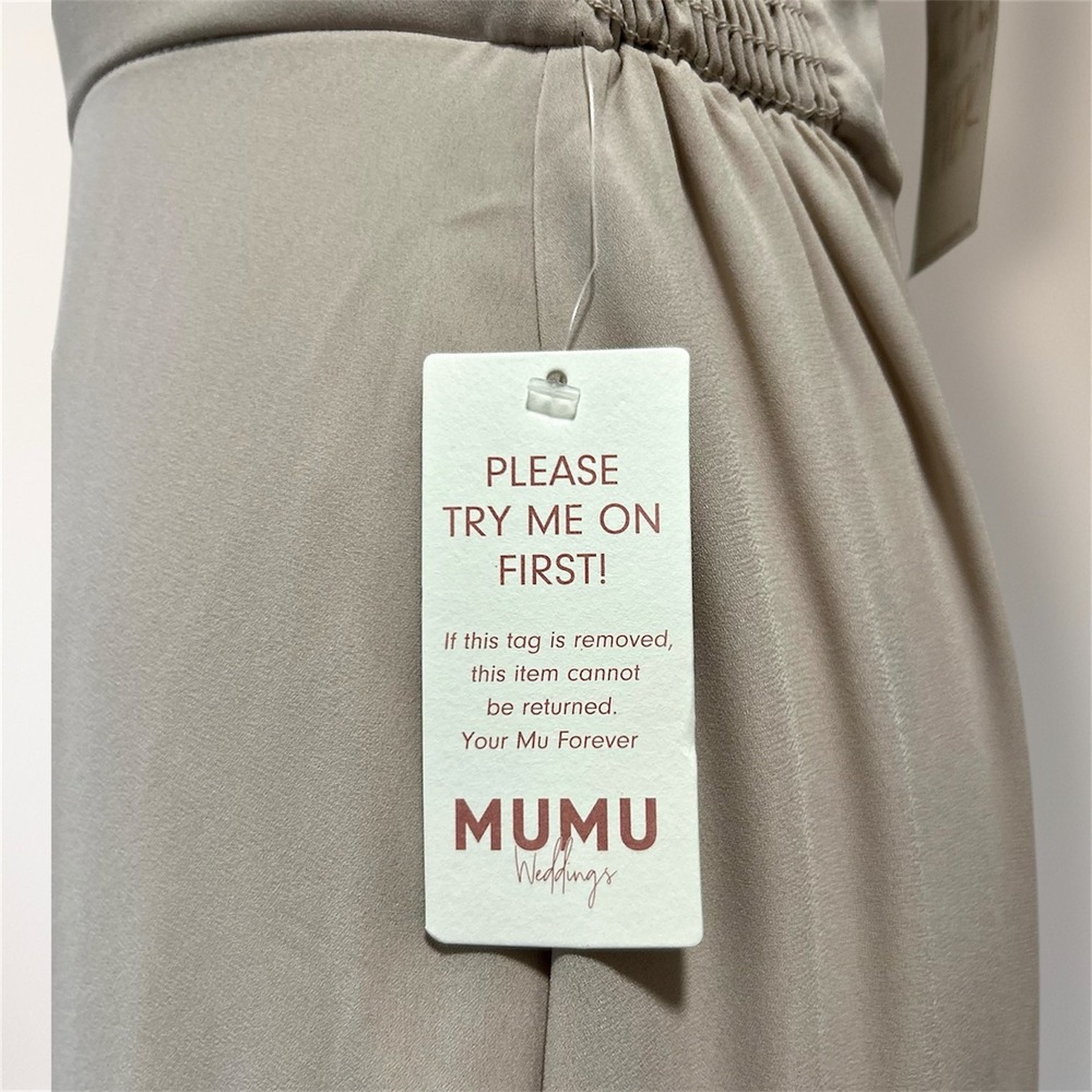 Show Me Your Mumu Shannon Maxi Dress One Shoulder Beige Spring Wedding Guest - Picture 7 of 11